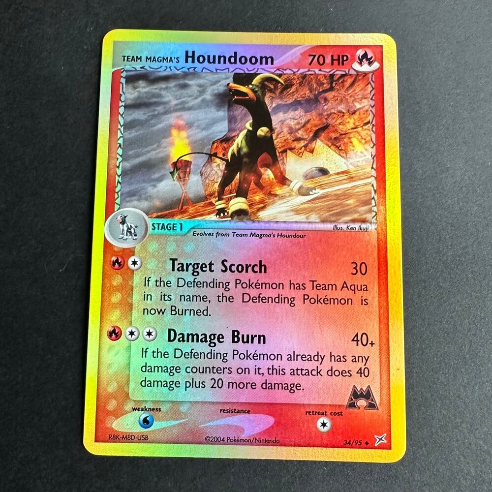Pokemon TCG Team Magma's Houndoom 34/95 EX Magma vs Aqua Reverse Holo NM